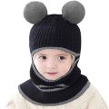 1-4 Years Baby Kids New Autumn Winter Bear Ear Knitted Cap Children Cute Warm Beanies Hats Girls Boys Knit Pullover Bonnet Caps. 
