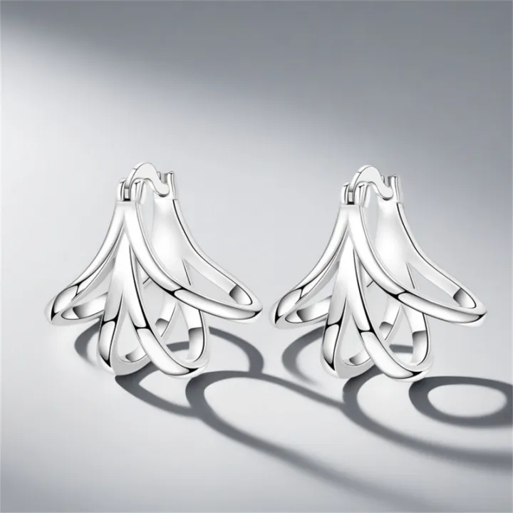 MISEFF%202025%20925%20Sterling%20Silver%20Simple%20Curve%20Hoop%20Earrings%20For%20Engagement%20Wedding%20Party%20Birthday%20%20Silver%20Jewelry%20Hoops%20Women%20-%20Image%204