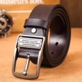 New Leather Cowhide Men's Belt Fashion Metal Alloy Pin Buckle Adult Luxury Brand Jeans Business Casual Waist Male Strap Brand.