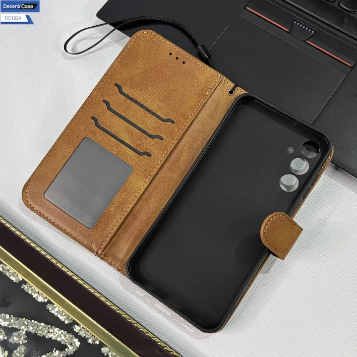 Samsung%20Galaxy%20A17%20Flip%20Book%20Cover%20-%20Desert%20-%20Premium%20Leather%20Wallet%20Flip%20Book%20Cover%20with%20Card%20Slots%20&%20Strap%20-%20Image%203
