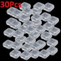 Mini Plastic Jewelry Storage Box Square Transparent Flip Portable Pill Container Jewelry Holder Packaging Earrings Display Case.