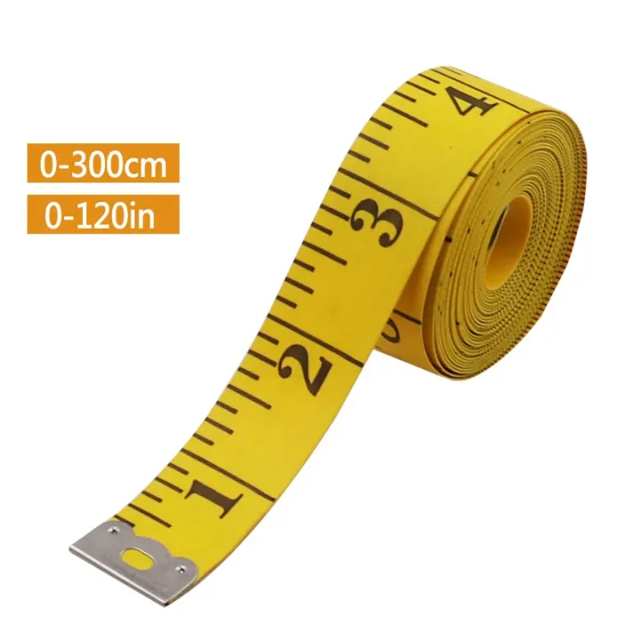 Convenient Ruller Soft Tape Measure 3m Yellow 300cm PVC Fiber Sewing Tailor Measuring ...