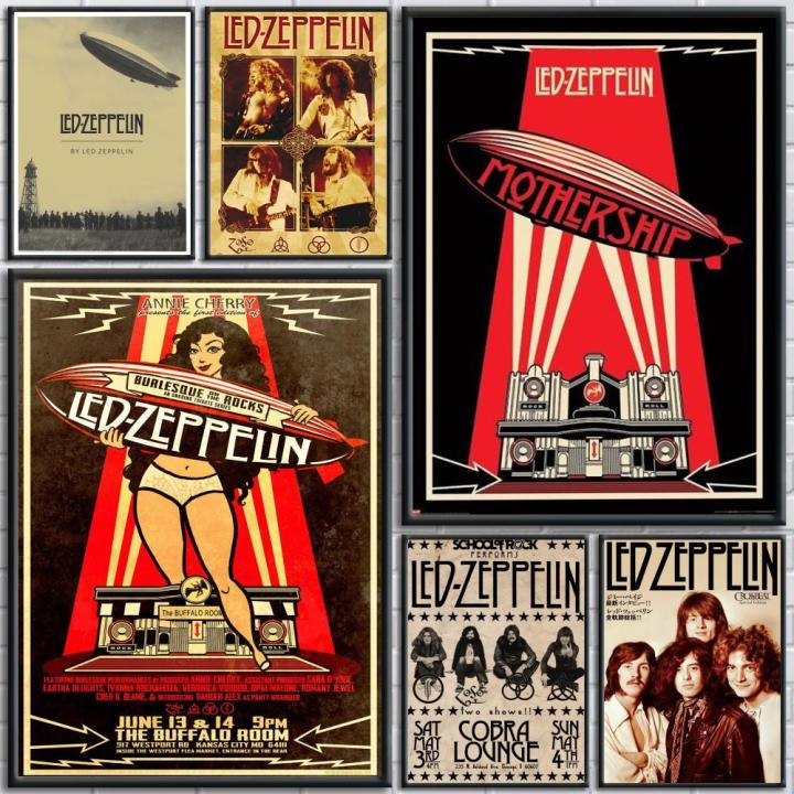 Led Zeppelin Mural Led Z-Zeppelin Poster Stickers Mural Painting Self-Adhesive Wall Decals ...