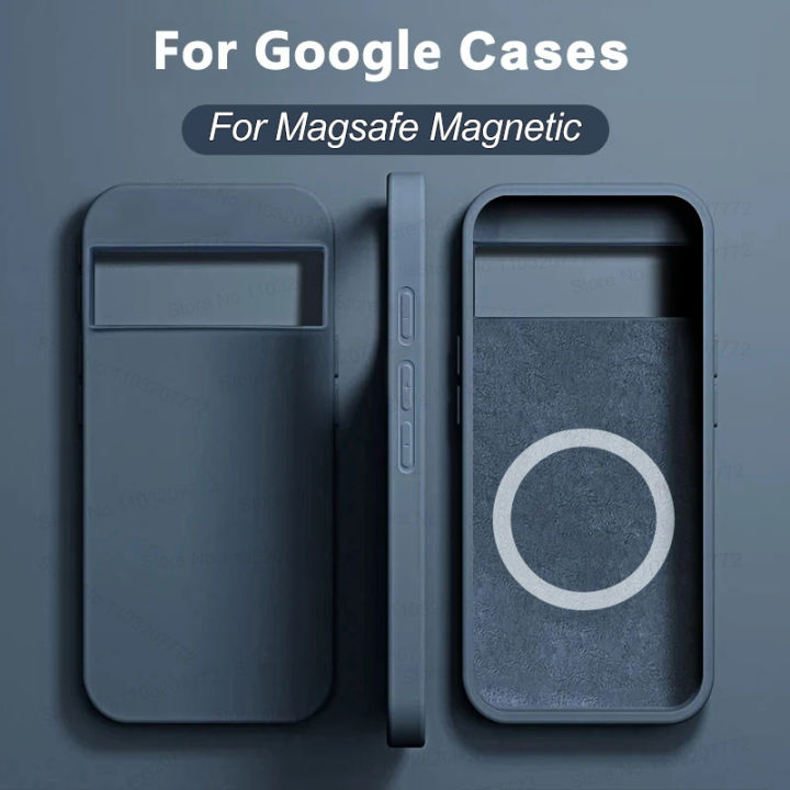 Original For Magsafe Magnetic Case For Google Pixel 6 7 8 Pro Liquid Silicone Cases Wireless Charge Soft Cover Phone Accessories