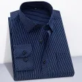 Branded Cotton Shirts for Men Long Sleeve Striped Shirt Male Shirt Business Casual Red Gray Blue Orange New Regular Fit. 