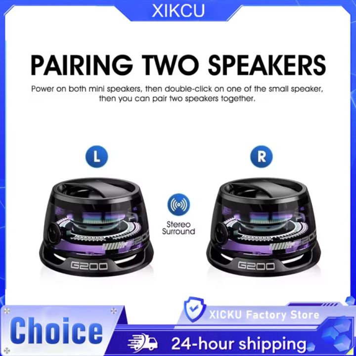 XIKCU Mini Portable Bluetooth Speaker G200 RGB Lighting Magnetic ...