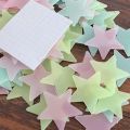 Pack of 100 - 3D Stars Glow In The Dark Wall Stickers Luminous Fluorescent Wall Stickers For Kids Baby Room Bedroom Ceiling Home. 