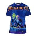 Megadeth Fan 3D Print Sport Quick-dry Breathable Men Tshirt Casual Rock Band Street Punk Hip-hop Short-sleeve Top Clothes Summer.