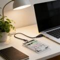 USB 3.0/Type C HDD Enclosure 2.5 inch SATA SSD External Hard Drive Case with 5Gbps Transfer Speed Clear Harddisk Boxs Tool-Free.