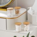 4Pcs/6Pcs Cotton Pad Holder Bathroom Container 10 oz Cotton Ball Swabs Dispenser, Clear Plastic Apothecary Jar Organizer.
