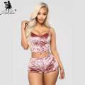 Women's Velvet Polyester Comfortable V-neck Underwear Setcamisole+shorts Pajamas Set Home Clothes Sleeveless Top Shorts. 