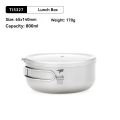 Keith 800-1200ml Titanium Lunch Box With Cover&Folding Handle Instant Noodles Bowl Portable Food Container Picnic Bento Flatware.