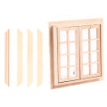 1 Set 1:12 Dollhouse Miniature DIY Wooden Window 16 Panel furniture for Children Play House Toys Accessories. 