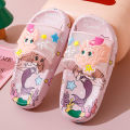 Girls Mermaid Slippers Soft Bottom Non-slip Home Indoor Sandals Slippers Middle and Big Children Cute Princess Bathroom Slippers.
