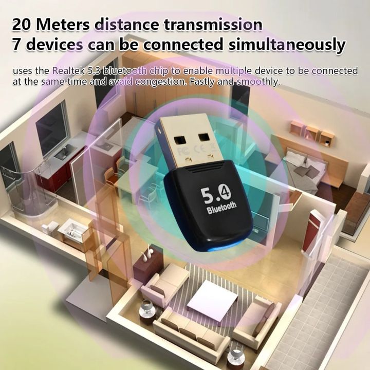USB%20Bluetooth%205.4%20Adapter%205.3%20Audio%20Dongle%20Adaptador%20Mini%20USB%20Wireless%20Receiver/Transmitter%20For%20PC/Laptop%20Driver%20Free%20-%20Image%205