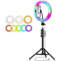 RGB 26 cm Ring Fill Light With 7 Feet Stand and Mobile Holder. 