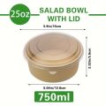 25Oz/750Ml 25/50 Pack Paper Bowls with Lids, Disposable Soup Bowls, Food Containers Lunch Box, Salad Bowls, Meal Prep Bowls.