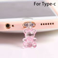 Cute Kawaii Phone Dust Plug Charm Acrylic Bear Jack Dust Protection Stopper Anti Dust Cap Charge Port Plug For Phone. 