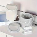 Mini Desktop Trash Can with Lid Household Living Room Plastic Small Trash Can. 