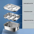 304 Stainless Steel Lunch Bento Box,for Kids Adults Portable Double Layer Sealed Bento Box,Insulation Food Storage Picnic Box. 