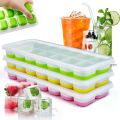 14-Grid Silicone Ice Cube Tray Mold - Non-Toxic & Durable (Multicolor). 