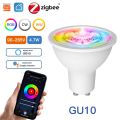 MOES Tuya ZigBee GU10 WIFI Smart LED Bulbs RGB C+W White Dimmable Lamps Smart Life APP Control Light Bulbs Voice Alexa/ lightify. 