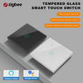 Zigbee Smart WiFi Water Heater Touch Switch, EU Standard, Voice Control, Countdown, Glass Panel, Voice Control. 