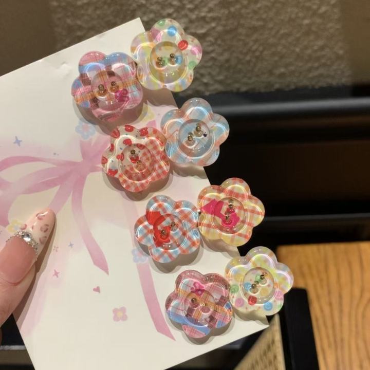 4pcs%20cute%20jelly%20color-block%20flower%20hair%20clip%20sweet%20girl%20candy%20duck%20mouth%20clip%20ins%20edge%20clip%20small%20fresh%20hairpin%20-%20Image%202