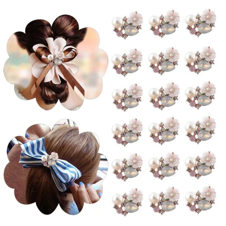 10PCS%20Rhinestone%20Button%20Craft%20Flatback%20Sewing%20Accessories%20Apparel%20Rhinestone%20Button%20Flower%20Buttons%20Garment%20Buckle%20Pearl%20Hairpin%20-%20Image%202