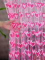 Romantic two-color love cord decoration fringe partition curtain through rod finished curtain 39.37*78.74in. 