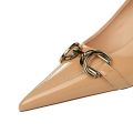 Women New Elegant 7cm 10.5cm High Heels Pumps Female Red Wedding Premium Dress Shoes Lady Trendy Metal Decoration Shoes.