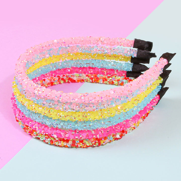 6pcs Cute Glitter Crystal Headbands Girls Sparkly Hairbands Cute Girls Headbands Kids Children Party Decoration Hair Accessories
