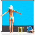 Multiple Sizes Beach Blanket Sandproof Waterproof Large Quick Drying Outdoor Picnic Mat with 4 Stakes for Travel Camping Hiking.