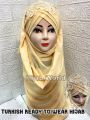 Elegant Turkish Muslim Hijab islamic Wear veil Embroidery Beautiful instant Scarf. 