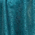 Pre-cut Teal Blue Small Damask Jacquard Fabric Textured Brocade for Costume Drapery DIY Sewing Suitable for Dress Or Gown. 