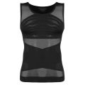 Mens Slimming Body Shaper Vest Gynecomastia Compression Shirts Tummy Control Sleeveless Undershirts Criss Cross Mesh Underwear. 