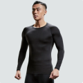 Men's thermal sports underwear elastic quick drying O-neck round neck thin autumn slim long sleeve base shirt men's top.