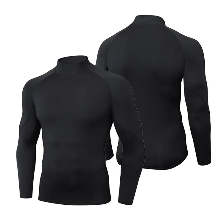 Men's%20High%20neck%20Long%20Sleeve%20Compression%20Shirts%20Cool%20Dry%20Sun%20Protection%20Sports%20Tights%20Undershirts%20Running%20Gym%20Tops%20-%20Image%202
