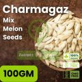 Mix Char Magaz | Chaar Maghaz | Four Seeds | Cucumber Seeds ( Magaz Kheera ) + Muskmelon Seeds + ( Kharbooza Magaz ) + Watermelon Seeds ( Tarbooz Magaz ) + Pumpkin Seeds ( Magaz Kadu ) – Mix Melon Seeds +cantaloupe. 