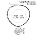 Ethnic Creative Big Spiral Conch Pendant Necklace Women Goth Adjustable Leather Wax Thread Chain Holiday Y2K Jewelry Accessories. 