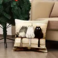 Three kitten pillowcase, 18x18 inches, suitable for living room, bedroom, decoration (without pillow core). 