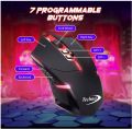 Techno Amazon UK Wireless Gaming Mouse USB Cordless with Red LED Backlit, Ergonomic Gamer Laptop Mouse with 7 Silent Buttons, 5 Adjustable DPI Plug & Play. 