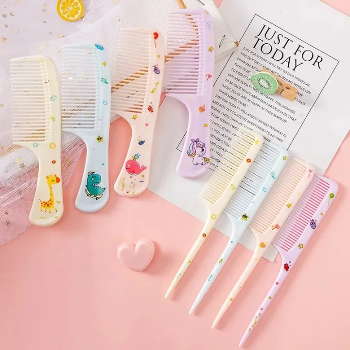 2Pcs%20Kids%20Hair%20Comb%20Set%20Cute%20Portable%20Anti-Static%20Plastic%20Hairdressing%20Comb%20For%20Girls%20Hair%20Comb%20Cartoon%20Baby%20Chil%20-%20Image%202