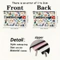 Medicine-Themed Cosmetic Travel Bag - Foldable Zippered Makeup Organizer, for Healthcare Professionals, Cosmetic Bag.