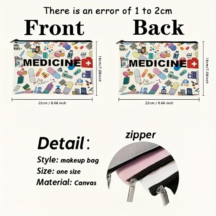 Medicine-Themed%20Cosmetic%20Travel%20Bag%20-%20Foldable%20Zippered%20Makeup%20Organizer,%20%20for%20Healthcare%20Professionals,%20Cosmetic%20Bag%20-%20Image%203