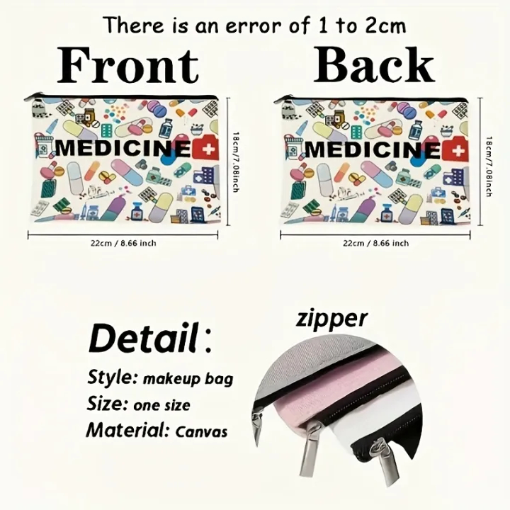 Medicine-Themed%20Cosmetic%20Travel%20Bag%20-%20Foldable%20Zippered%20Makeup%20Organizer,%20%20for%20Healthcare%20Professionals,%20Cosmetic%20Bag%20-%20Image%203