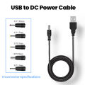 USB to 5V DC Power Cord Charging Cable 5.5*2.5mm Jack Plug Connector Adapter With Plug Adapter Power Cord 2.5*0.7mm/4.0*1.7mm. 