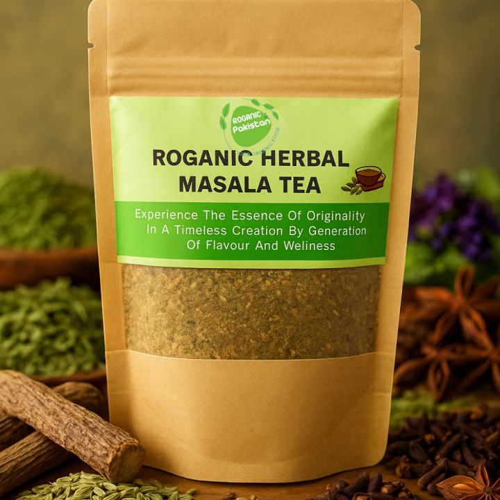 Authentic Pakistani Herbal Masala Tea 200g: Unveil the Essence of Tradition , organic tea  | اصلی پاکستانی ہربل مصالحہ چائے | Masala Chai by ROGANIC PAKISTAN