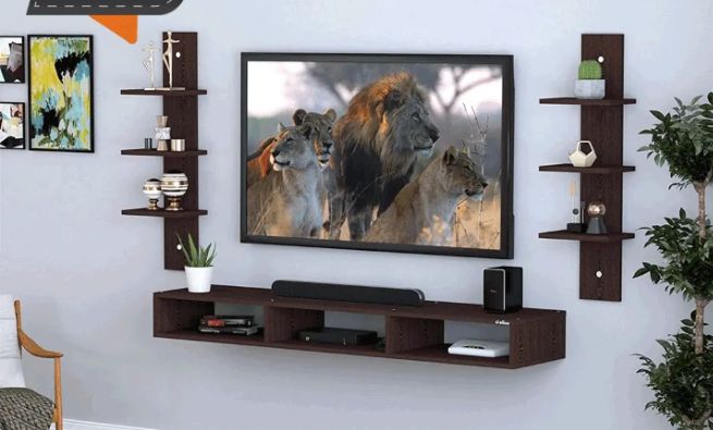 2 Tier Modern Wall Mounted Media Console Floating TV Shelf for Xbox One/PS4/Cable Box/DVD Players/Game Console/TV RACK/LCD RACK