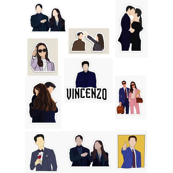 PACK OF 2 Vincenzo Stickers. k drama stickers.  Vincenzo Drama Sticker Sheets